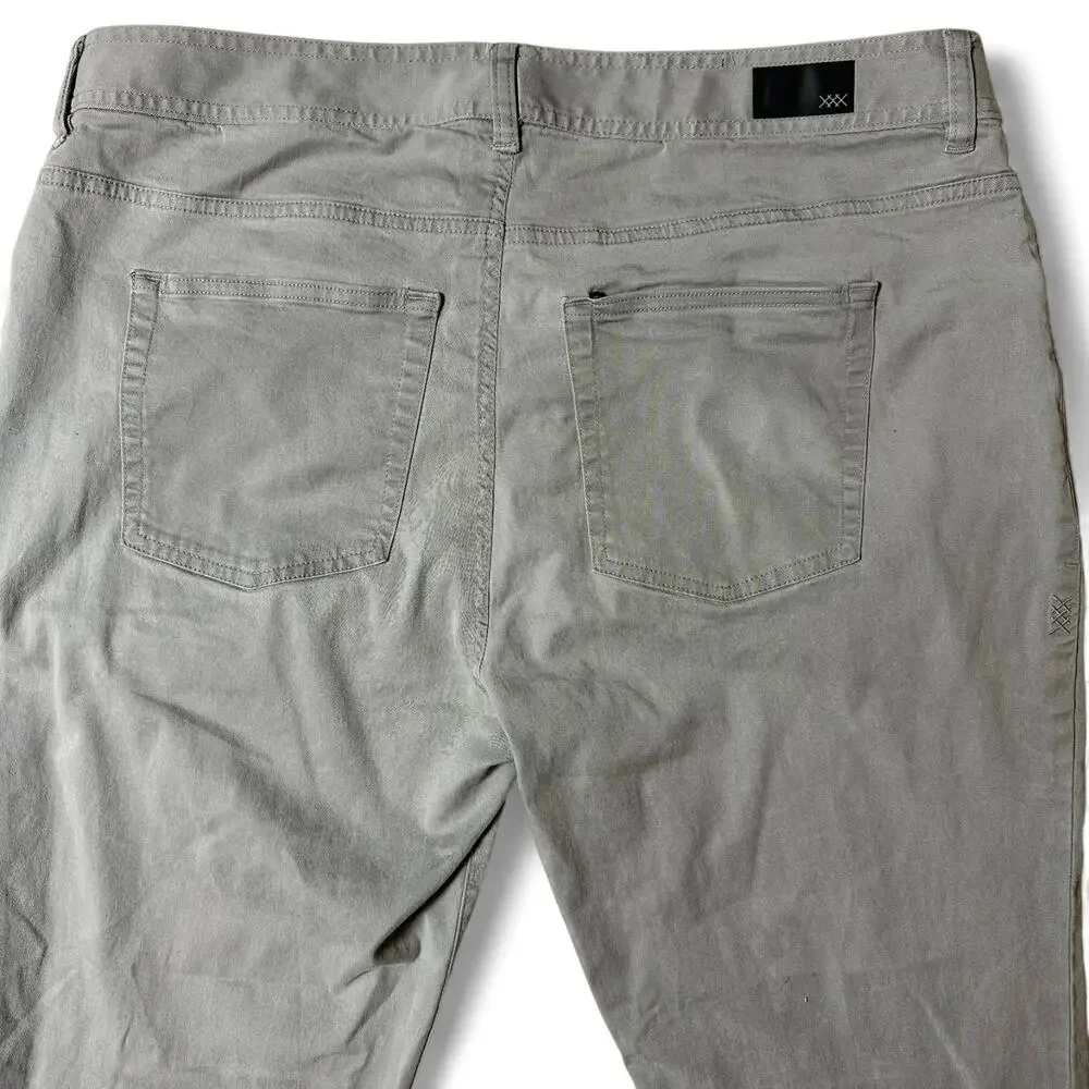 Rhone Everyday Twill 5-Pocket Pants Mens Actual Size 37x28 Gray Chino Slim Fit